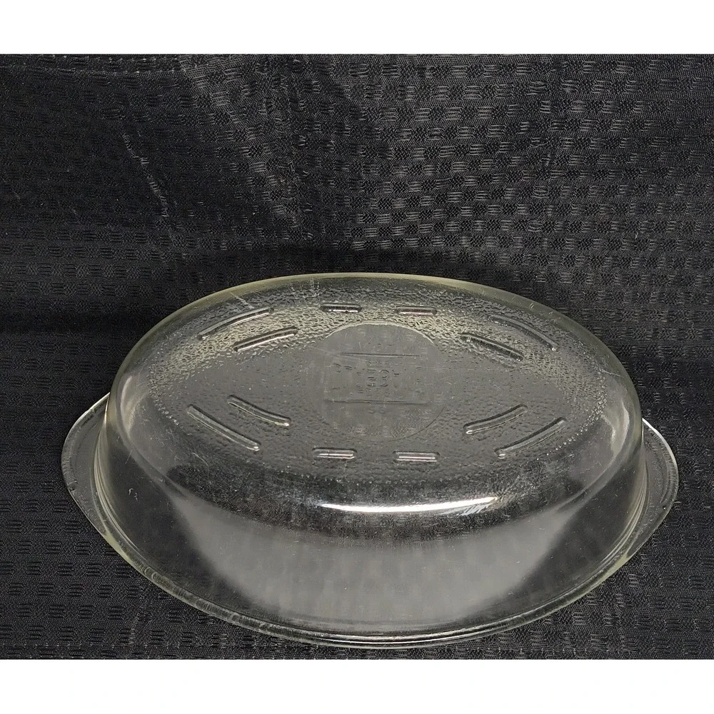 Vintage Glasbake Oval Covered Casserole Dish 225 w Lid Clear Glass USA Retro 10